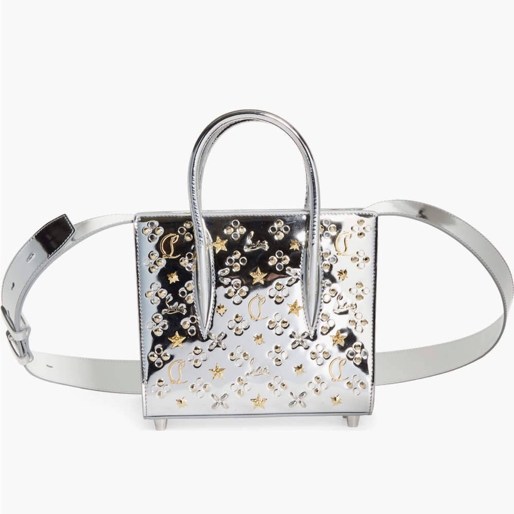 Christian Louboutin Mini Paloma Loubinthesky Metallic Leather Top Handle Tote